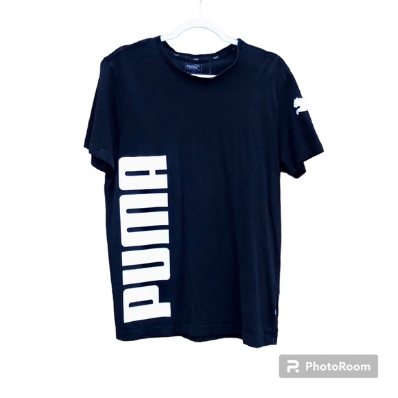 PUMA T Shirt Big Logo Graphic Print Short Sleeve Cotton Mens Sz. Large - Picture 1 of 8
